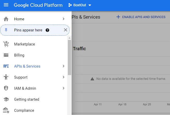 Google Cloud Hamburger UI